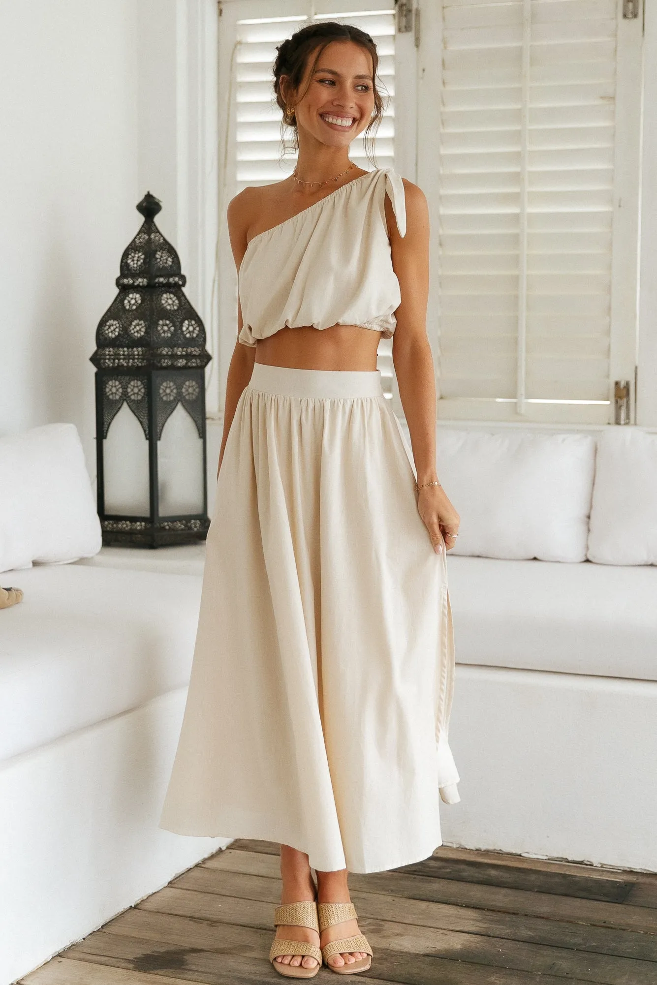 Carpe Diem Maxi Skirt Beige sold by Fortunate One product image thumbnail 2