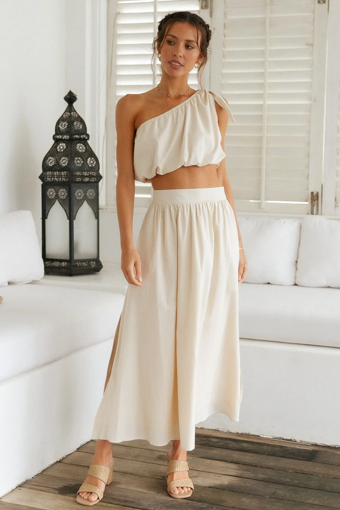Carpe Diem Maxi Skirt Beige sold by Fortunate One product image thumbnail 4