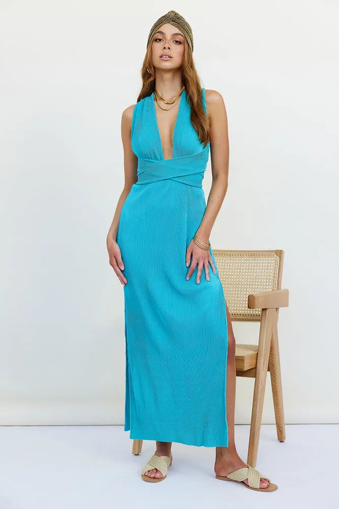 Deeper Hearts Maxi Dress Blue sold by Fortunate One