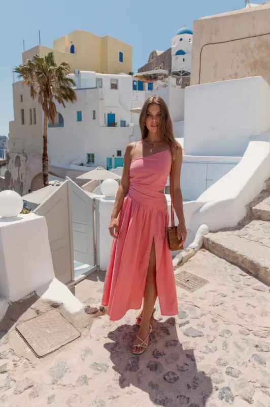 HELLO MOLLY Walks By The Sunrise Maxi Dress Coral sold by Fortunate One