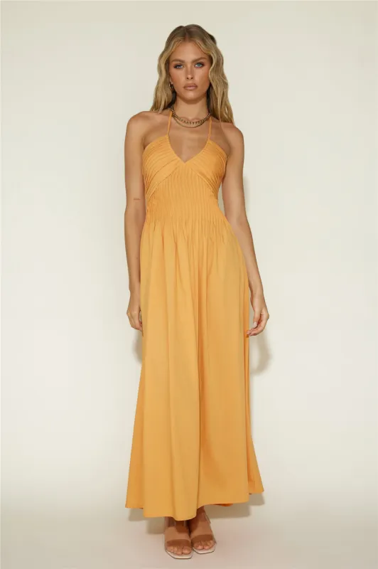 Cross My Heart Maxi Dress Orange sold by Fortunate One