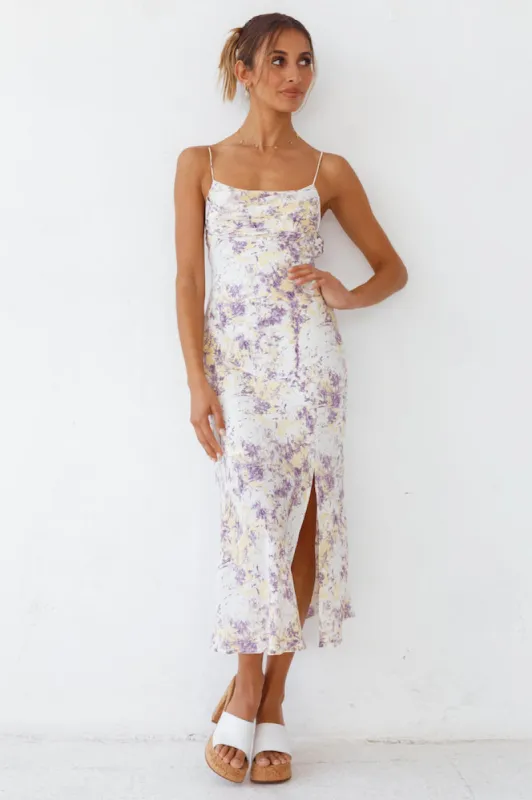 Aging Sun Maxi Dress Purple sold by Fortunate One