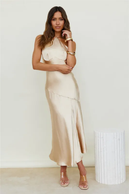 Desert Plains Maxi Dress Champagne sold by Fortunate One