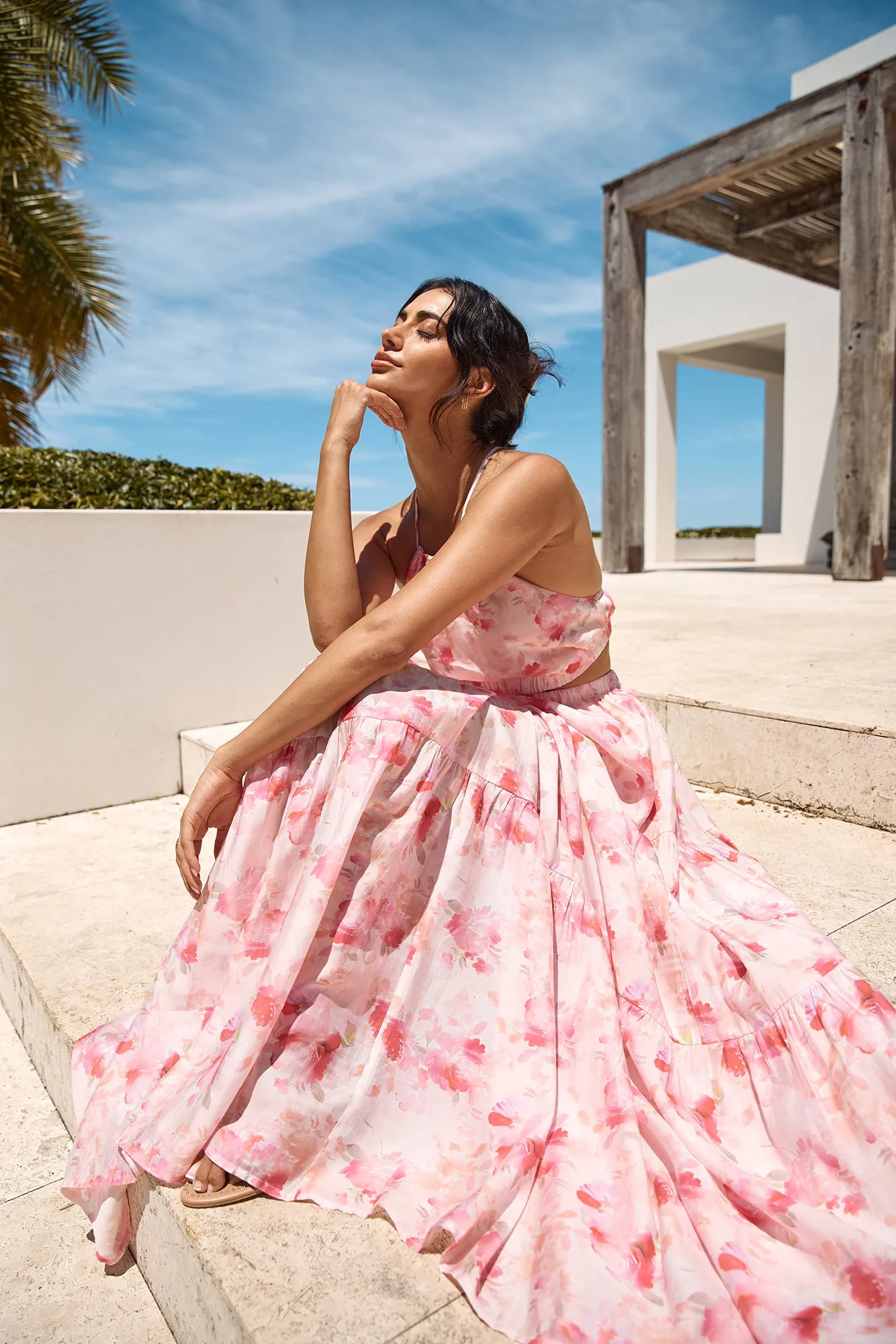 Sunset Soiree Maxi Dress Pink sold by Fortunate One product image thumbnail 3
