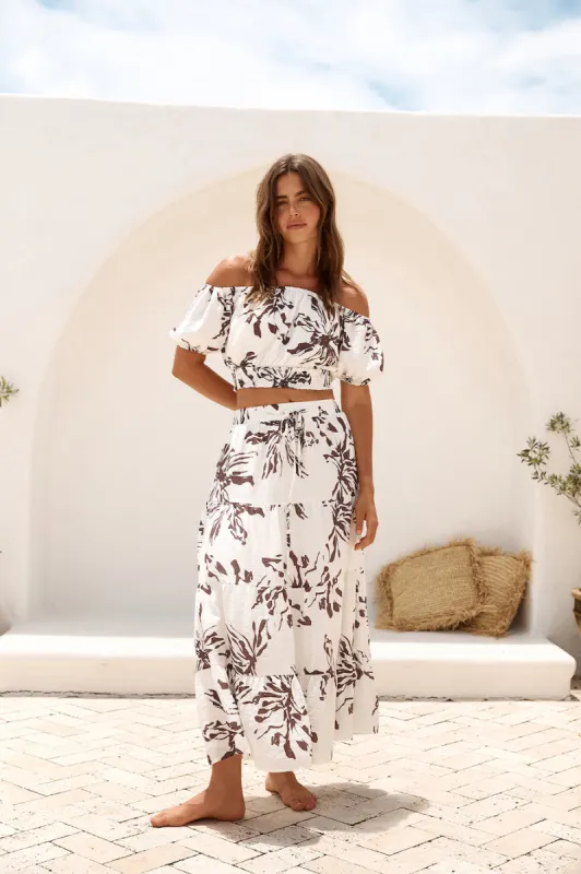 Island Whisper Maxi Skirt Brown sold by Fortunate One