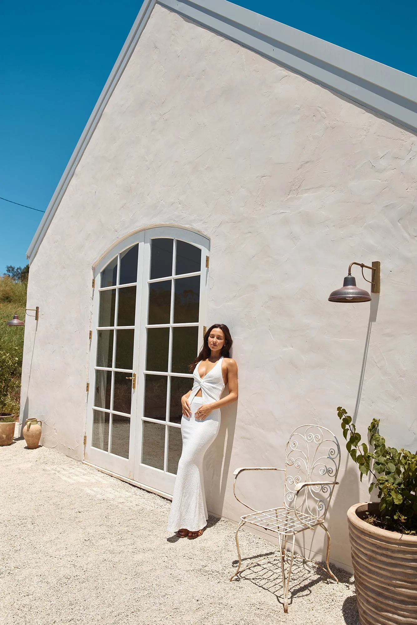 Palm Tree Paradise Maxi Skirt White sold by Fortunate One product image thumbnail 2