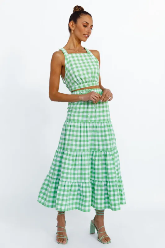 Popping Star Maxi Skirt Green sold by Fortunate One