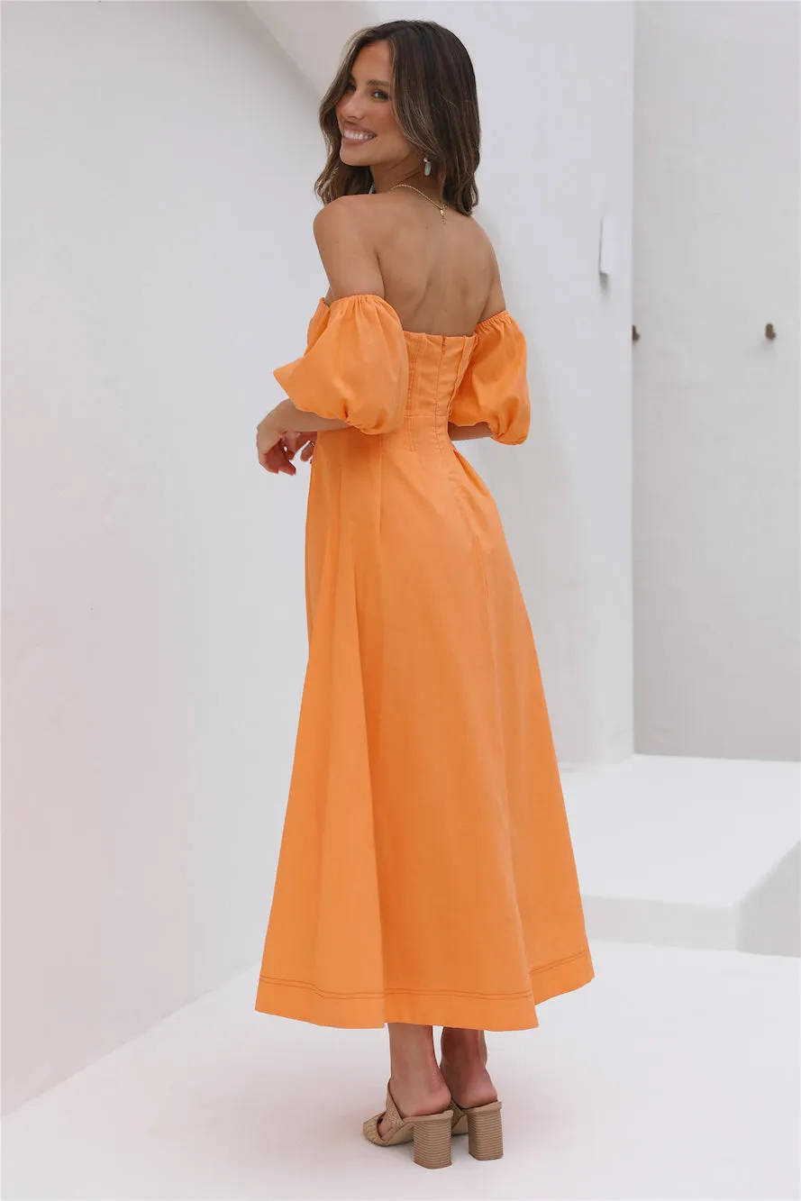Sunset Hour Maxi Dress Orange sold by Fortunate One product image thumbnail 4