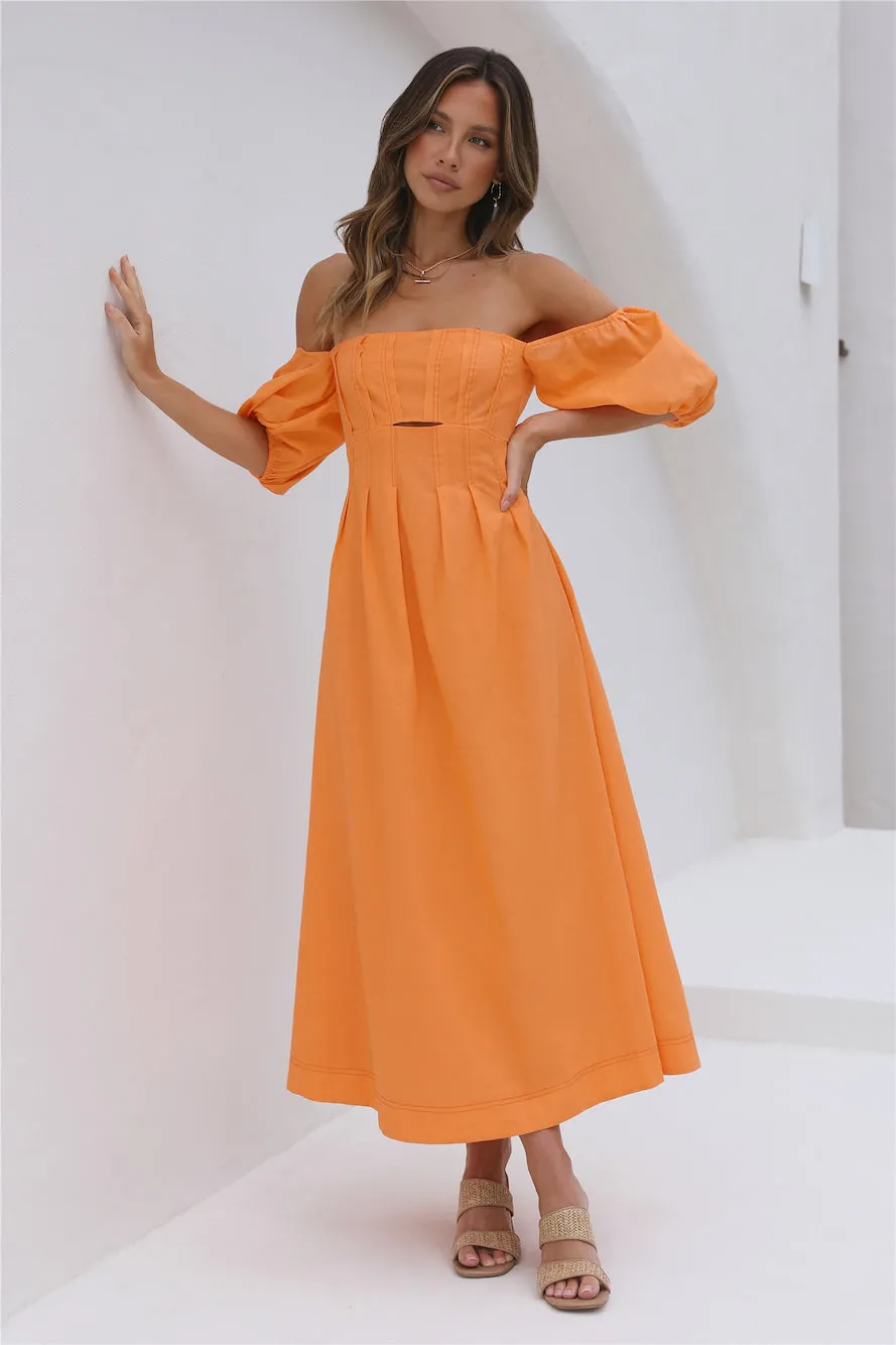 Sunset Hour Maxi Dress Orange sold by Fortunate One