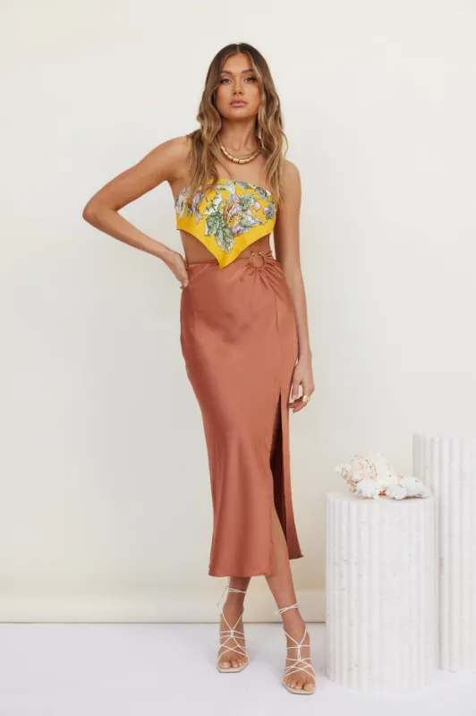 Click Together Maxi Skirt Brown sold by Fortunate One
