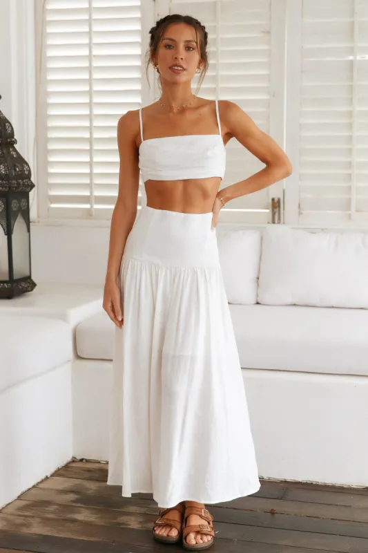 Natural Fragrance Maxi Skirt White sold by Fortunate One