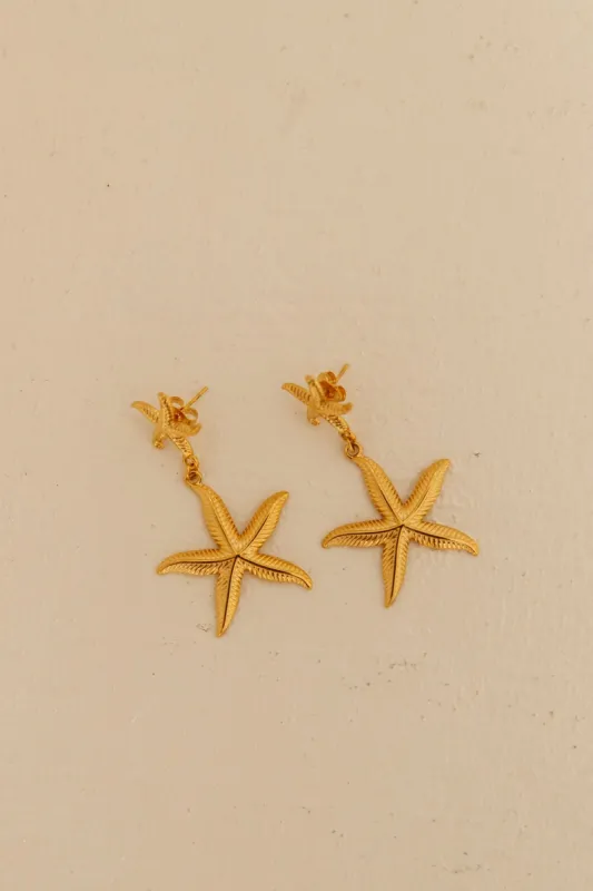 18K Gold Plated Starfish Magic Earrings Gold sold by Fortunate One