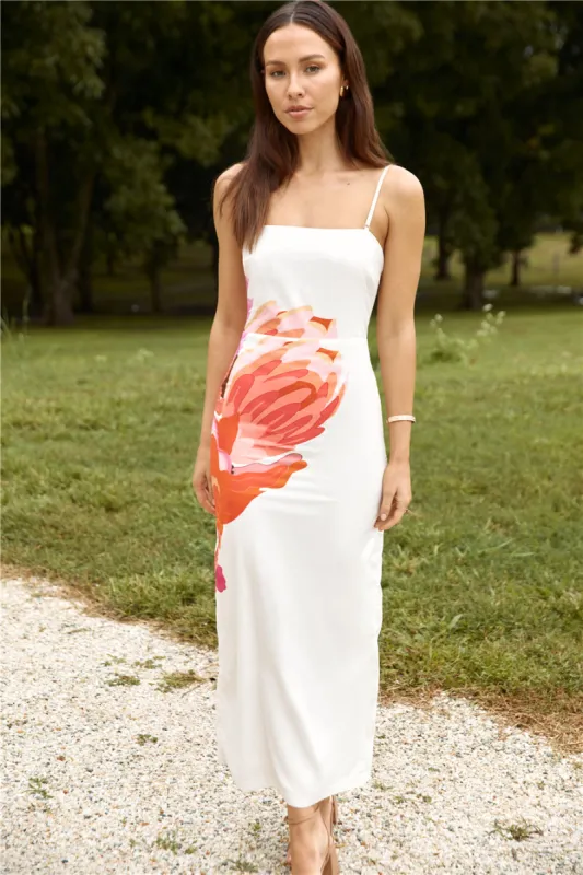 Bouquet Blooms Maxi Dress Orange sold by Fortunate One