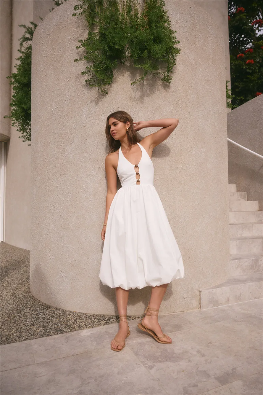 High Tide Halter Midi Dress White sold by Fortunate One product image thumbnail 5