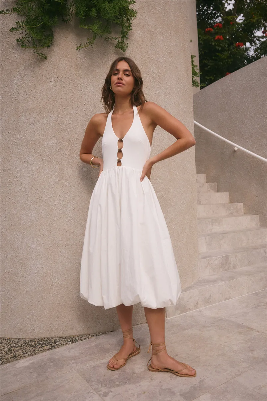 High Tide Halter Midi Dress White sold by Fortunate One product image thumbnail 3