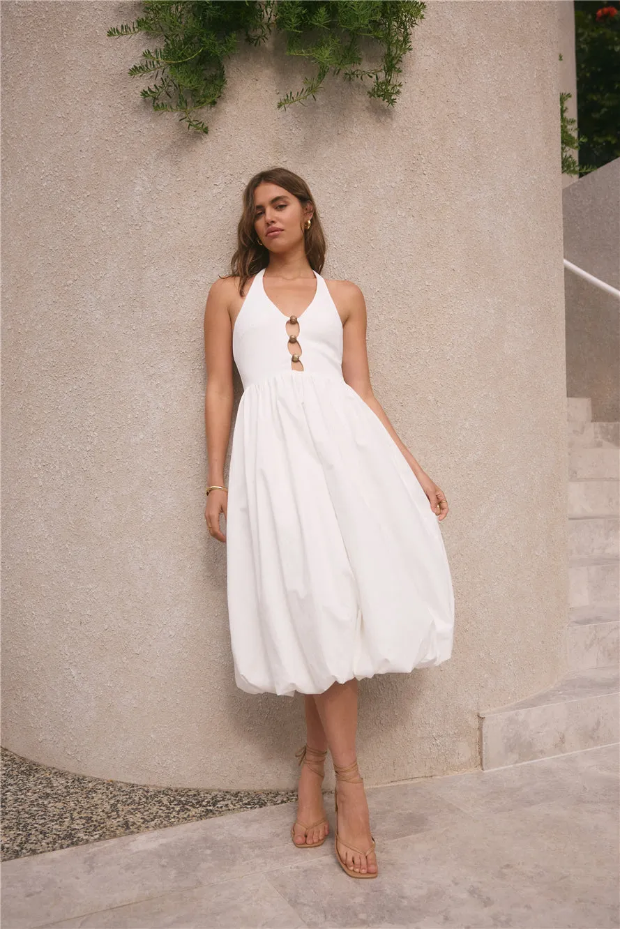 High Tide Halter Midi Dress White sold by Fortunate One product image thumbnail 4