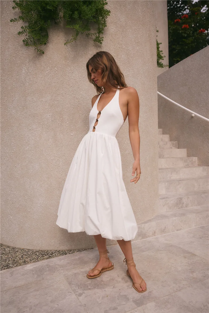 High Tide Halter Midi Dress White sold by Fortunate One