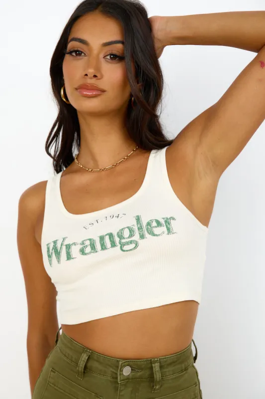 WRANGLER The Reaction Tank Ecru sold by Fortunate One