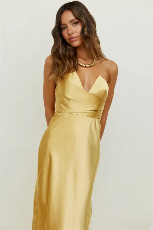 Caraway Maxi Dress Gold sold by Fortunate One