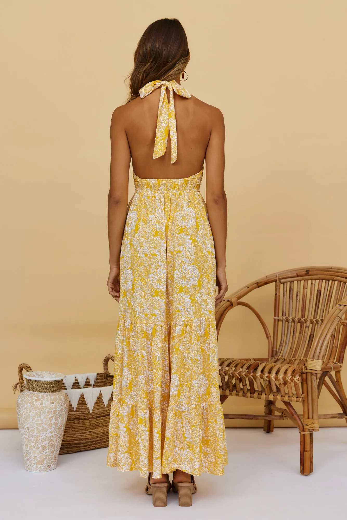 Heart Beating Maxi Dress Yellow sold by Fortunate One product image thumbnail 4