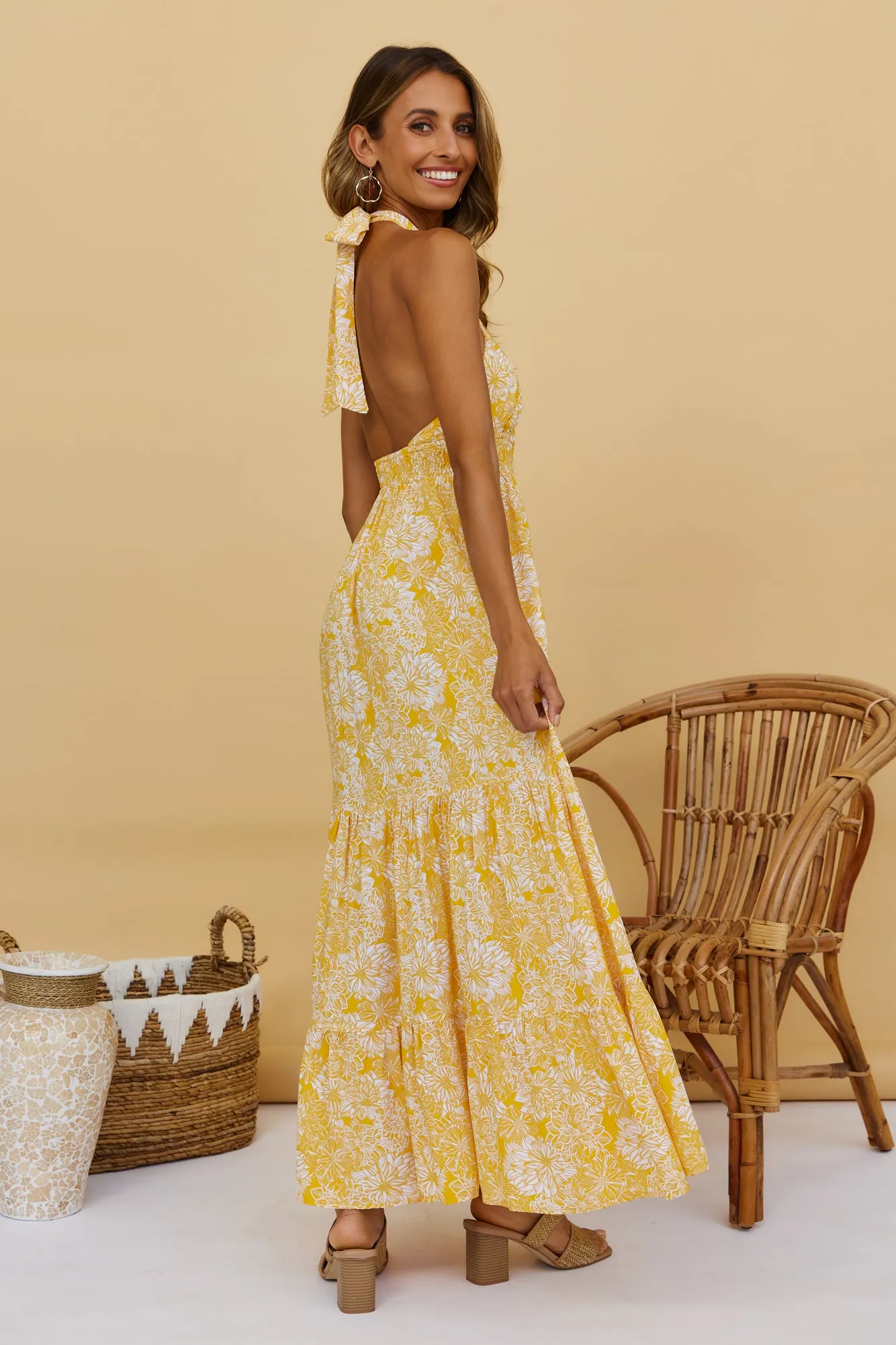 Heart Beating Maxi Dress Yellow sold by Fortunate One product image thumbnail 5