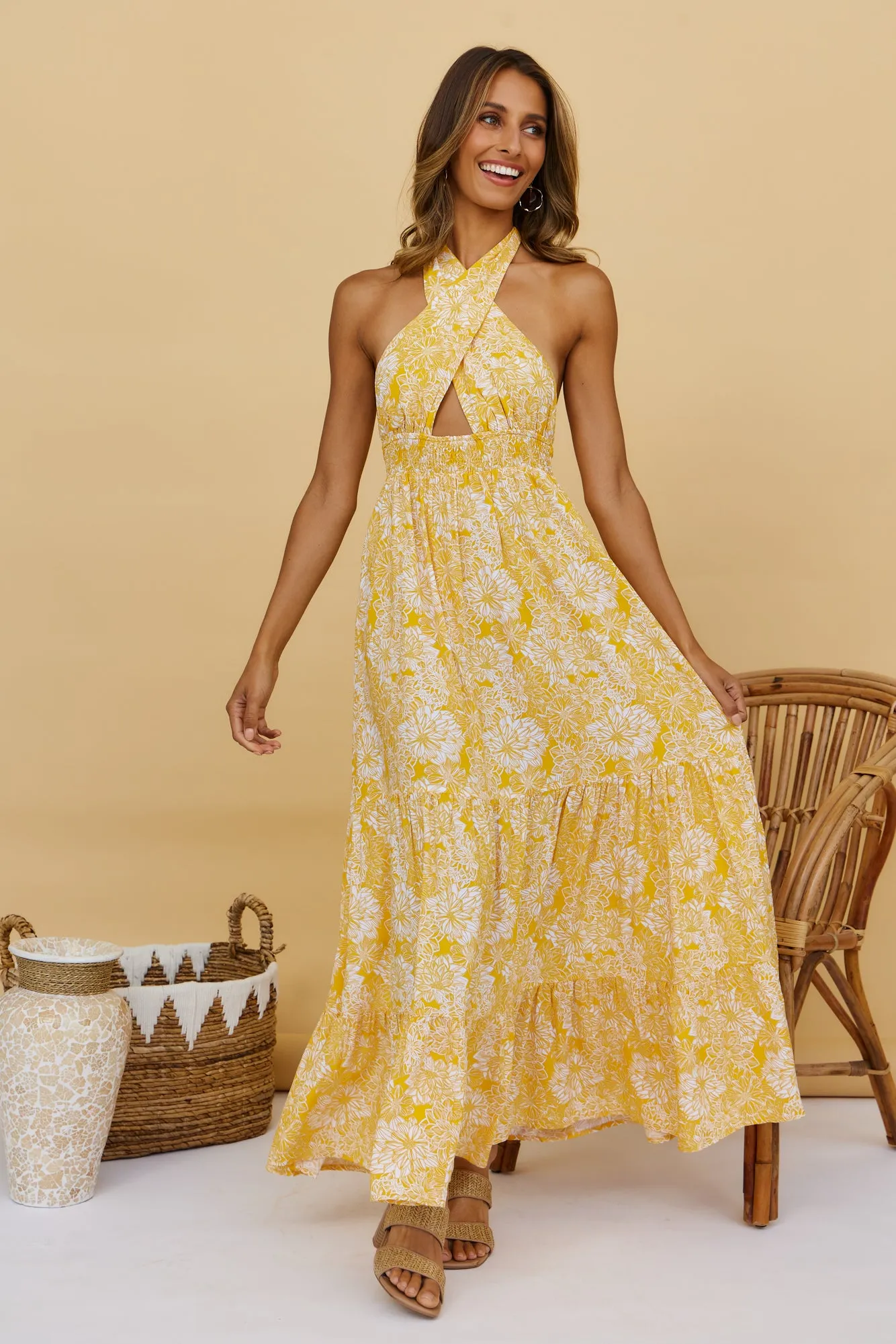 Heart Beating Maxi Dress Yellow sold by Fortunate One product image thumbnail 2