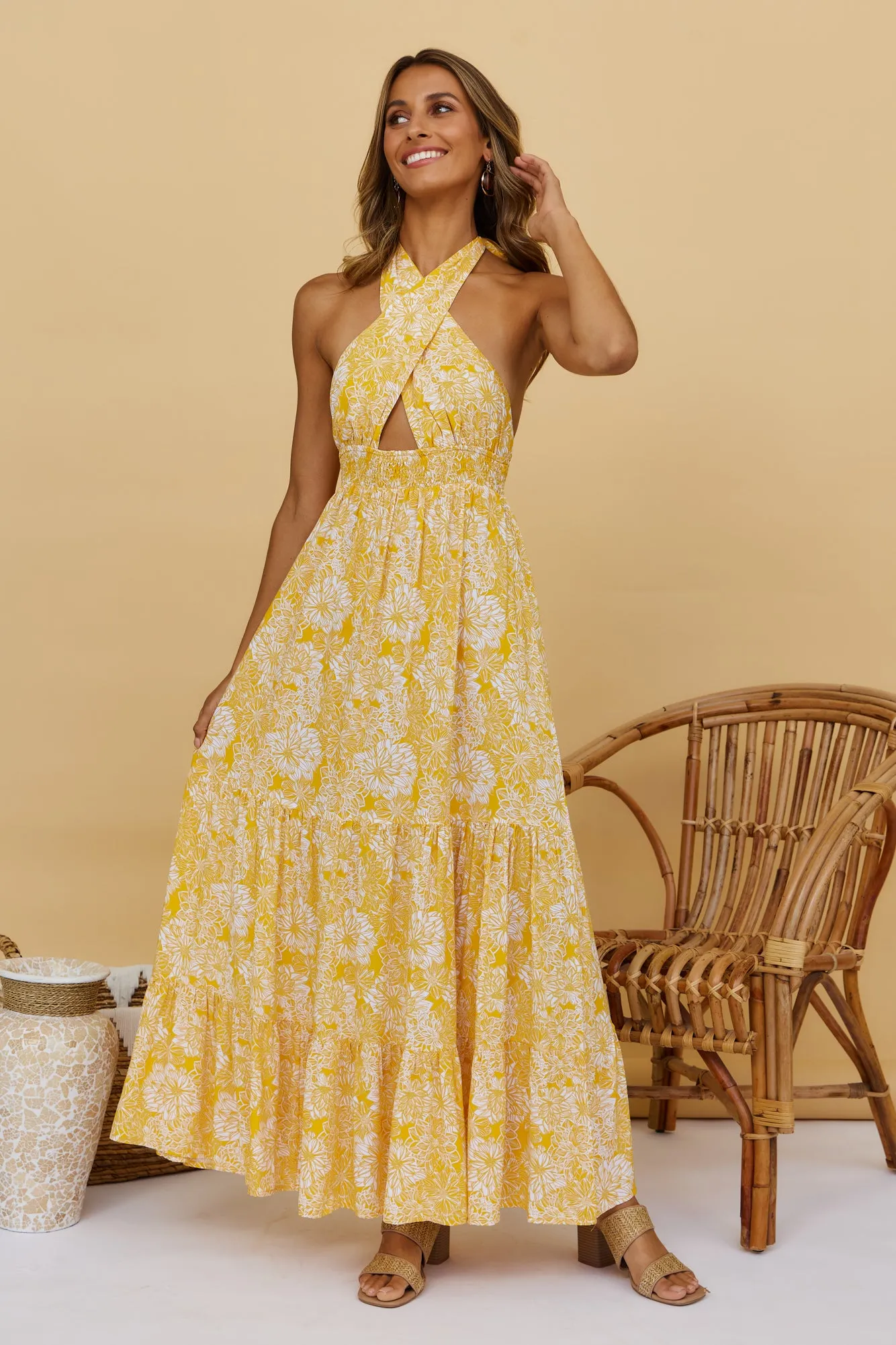Heart Beating Maxi Dress Yellow sold by Fortunate One product image thumbnail 3