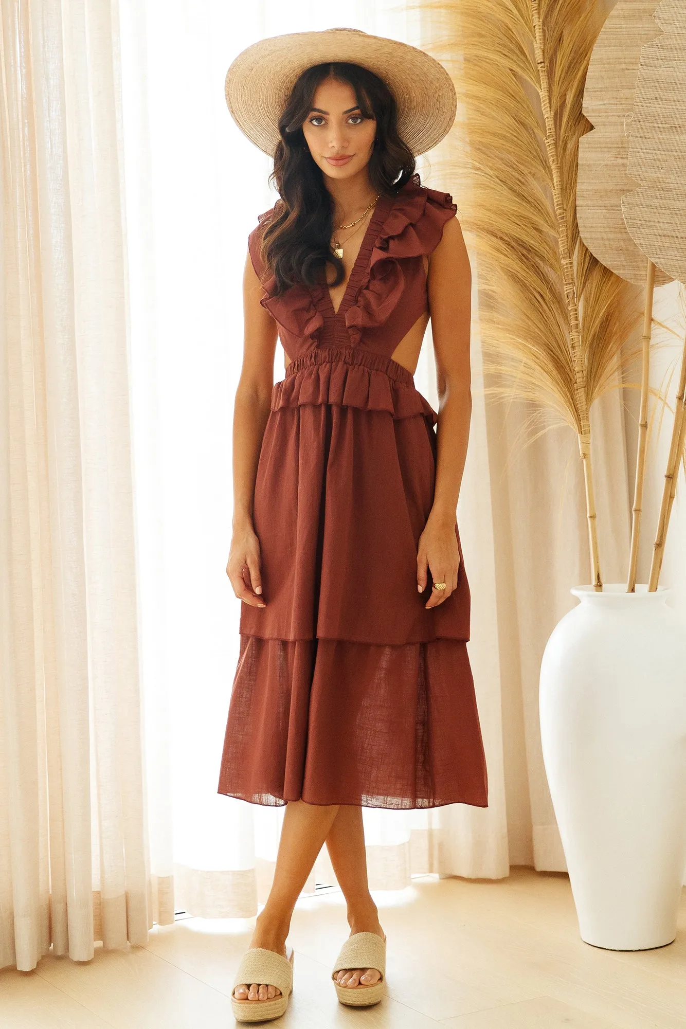 Our Falling Stars Maxi Dress Wine sold by Fortunate One