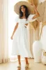 Soft Tides Maxi Dress White sold by Fortunate One