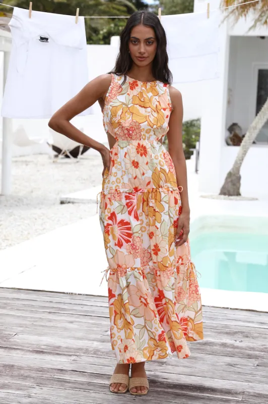 Summer Sweetheart Maxi Dress Orange sold by Fortunate One