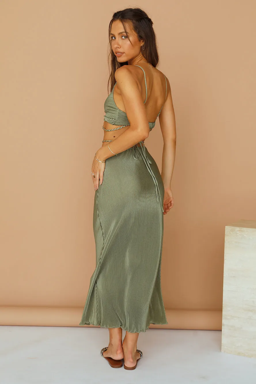 Tropical Nights Maxi Skirt Olive sold by Fortunate One product image thumbnail 5