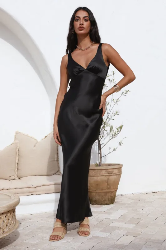 Just With You Maxi Dress Black sold by Fortunate One