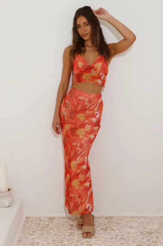 Waiting On You Maxi Skirt Orange sold by Fortunate One