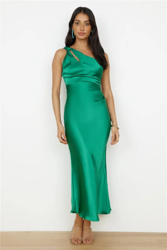 My Type One Shoulder Maxi Dress Green sold by Fortunate One
