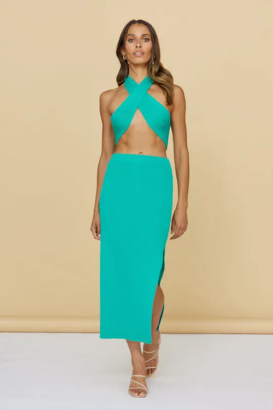 Tropical City Crop Top Green sold by Fortunate One