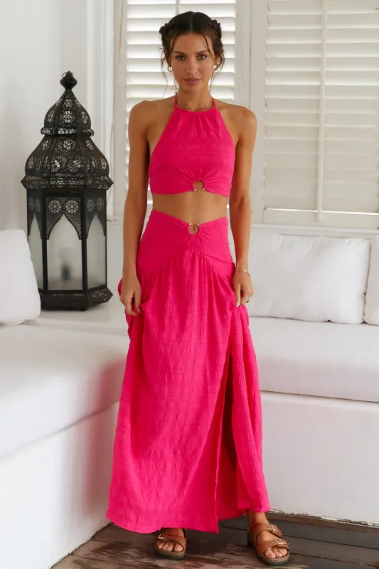 Lemon Tree Maxi Skirt Pink sold by Fortunate One
