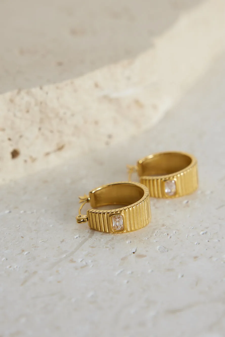 18k Gold Plated Beaming Lights Earrings sold by Fortunate One product image thumbnail 2