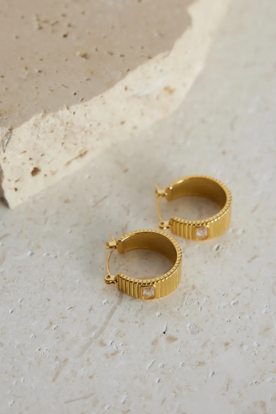 18k Gold Plated Beaming Lights Earrings sold by Fortunate One