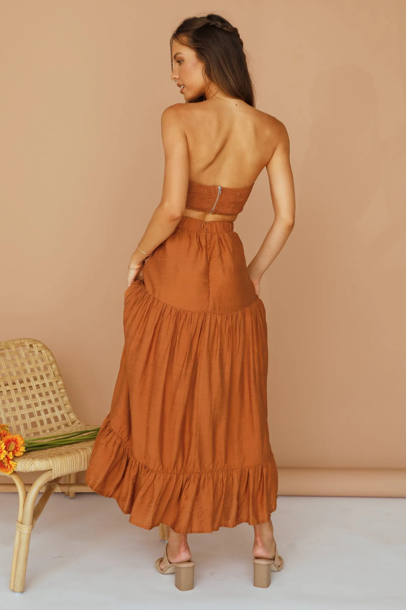 Roux Maxi Skirt Tan sold by Fortunate One product image thumbnail 5