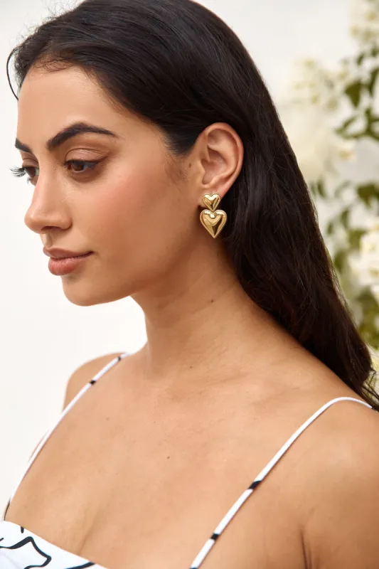 18k Gold Plated Love To Love Earrings Gold sold by Fortunate One