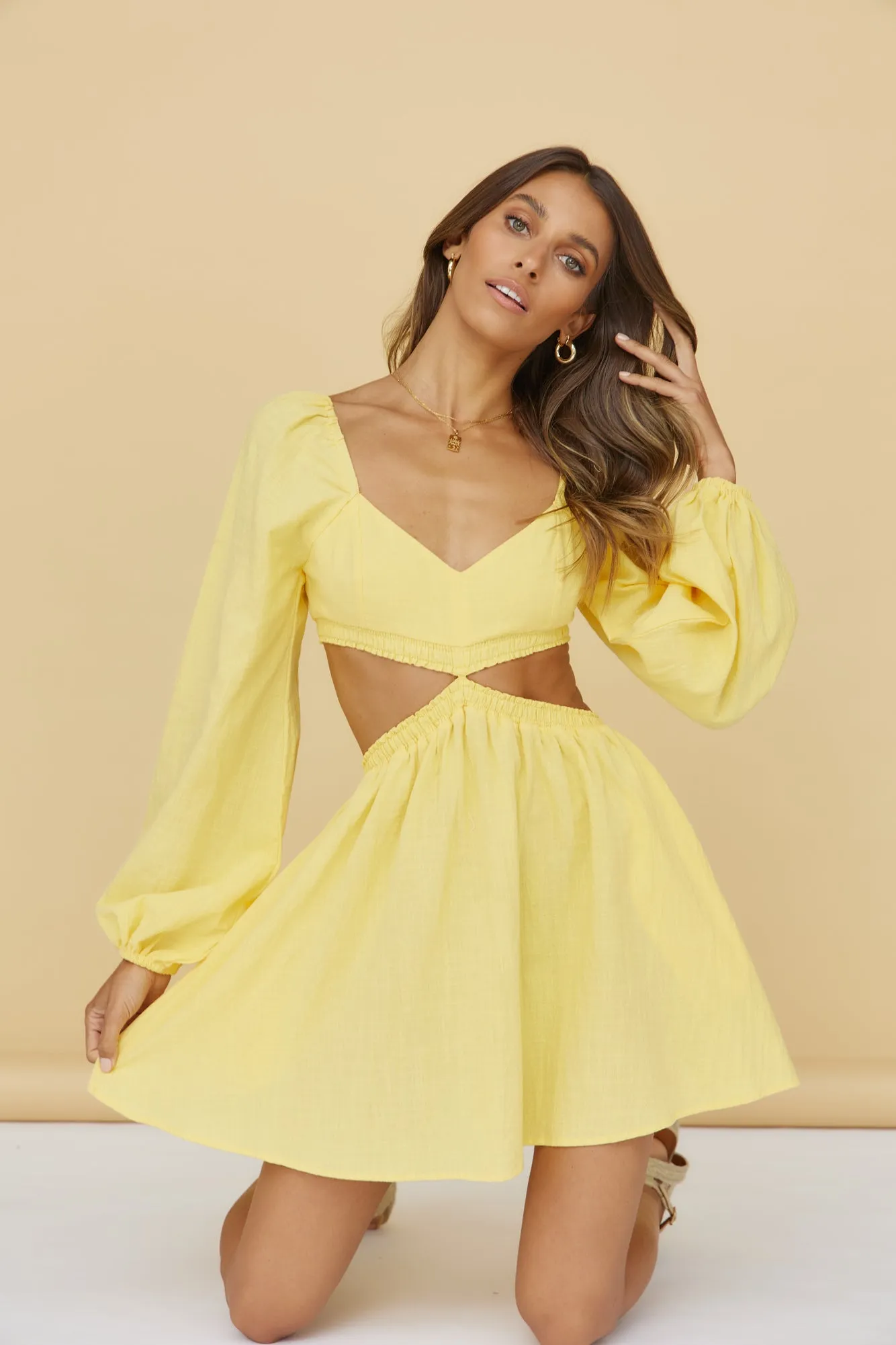 SEVEN WONDERS Tinsley Mini Dress Yellow sold by Fortunate One product image thumbnail 4