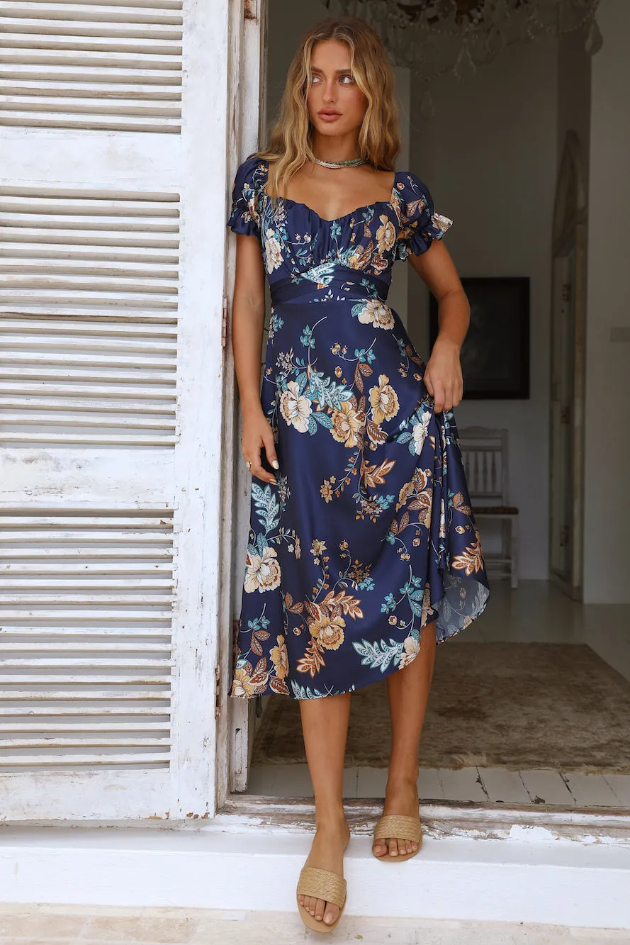 Gone to Paradise Midi Dress Navy sold by Fortunate One product image thumbnail 3