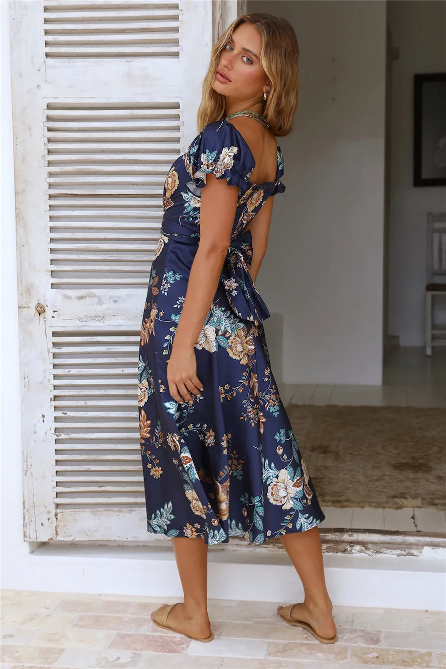 Gone to Paradise Midi Dress Navy sold by Fortunate One product image thumbnail 4