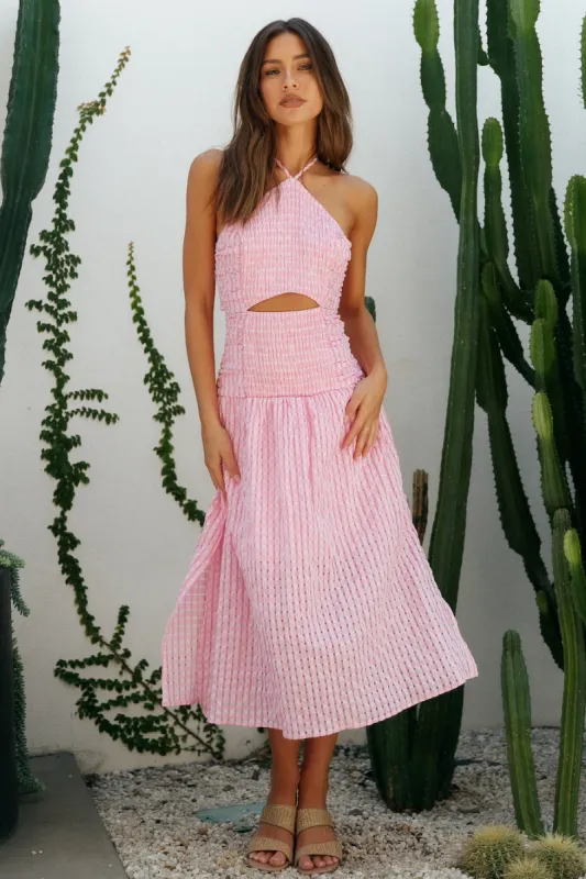 Aquila Maxi Dress Pink sold by Fortunate One