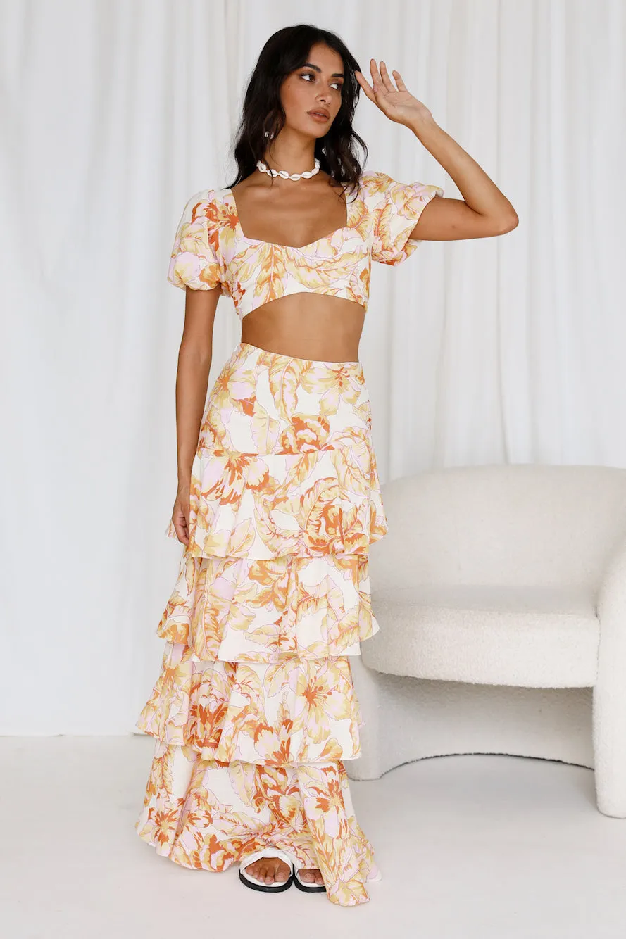 SEVEN WONDERS Tropicana Maxi Skirt Citrus Floral sold by Fortunate One product image thumbnail 4