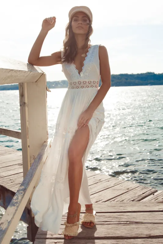 Playing Games Maxi Dress White sold by Fortunate One