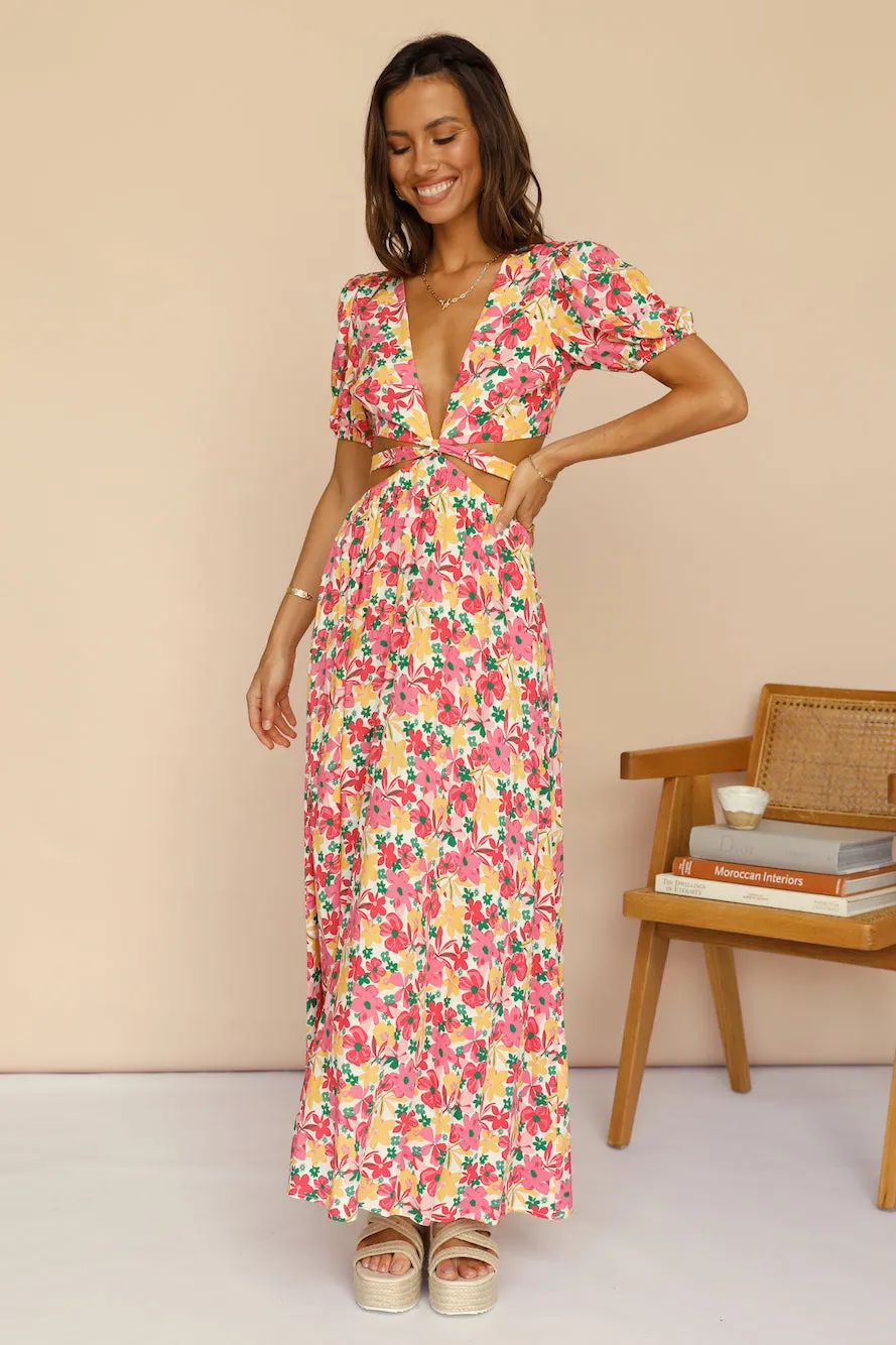 Peach Bouquet Maxi Dress sold by Fortunate One product image thumbnail 4