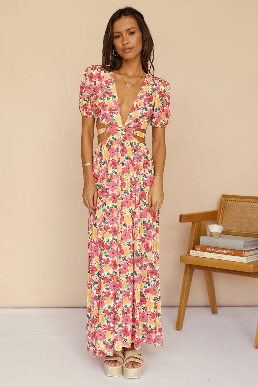 Peach Bouquet Maxi Dress sold by Fortunate One product image thumbnail 2
