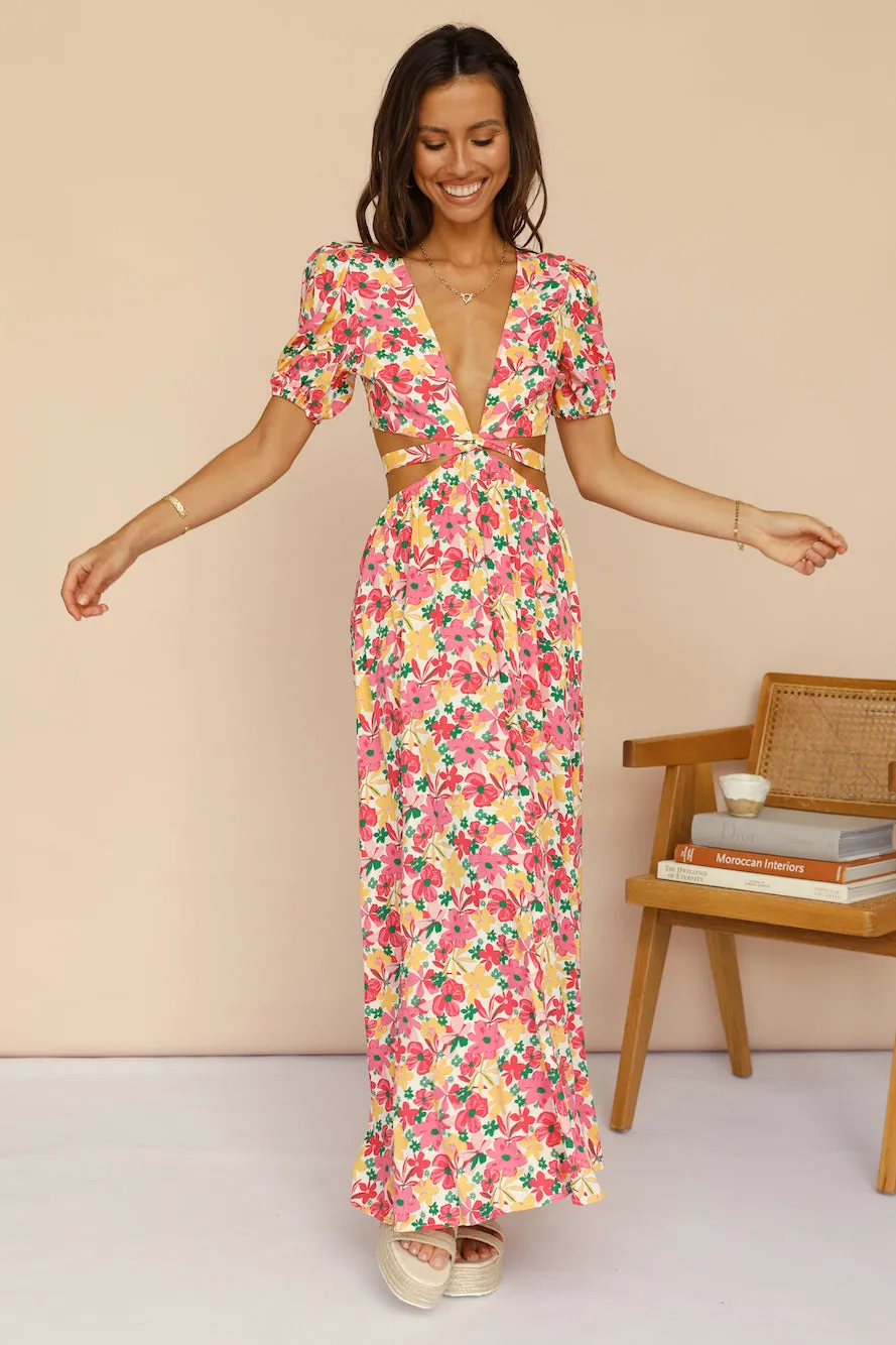 Peach Bouquet Maxi Dress sold by Fortunate One product image thumbnail 5