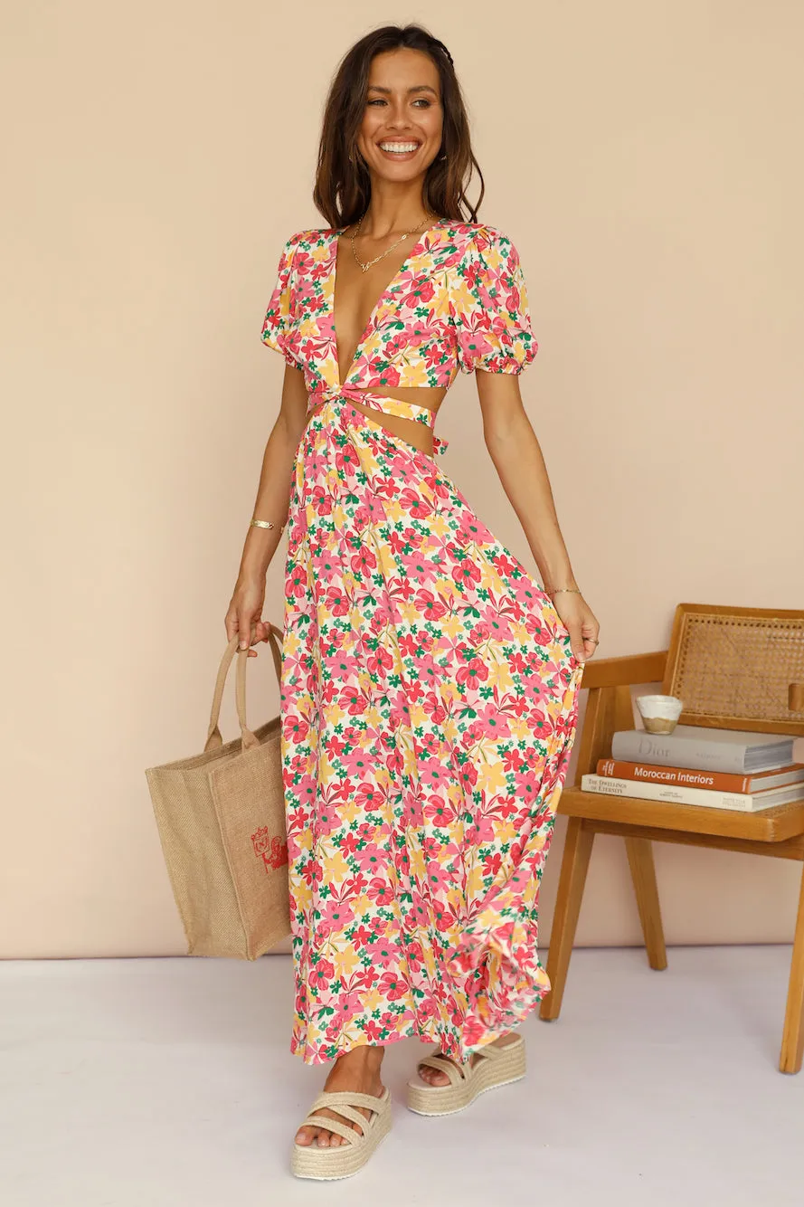 Peach Bouquet Maxi Dress sold by Fortunate One product image thumbnail 3
